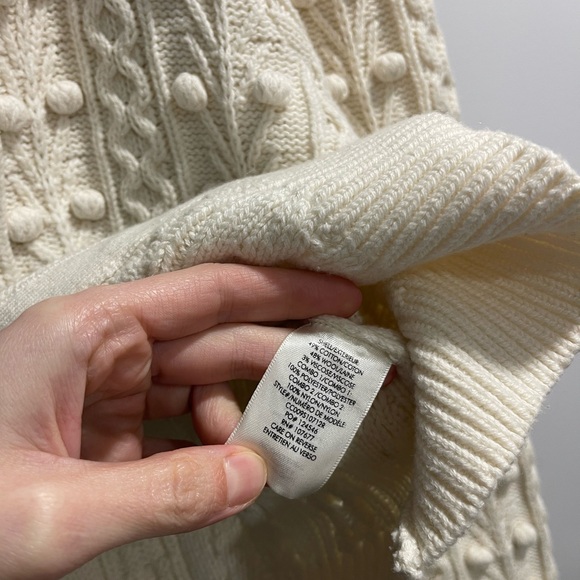 Alice + Olivia Kitty puff-sleeve cardigan cream with black bows size large - Picture 3 of 9